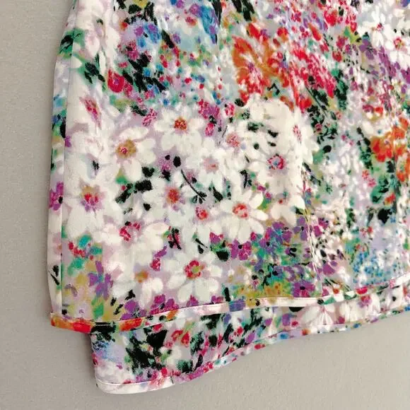 Violet & Claire Multicolored Watercolor Floral Layered Tank Sleeveless Blouse M - Picture 3 of 9